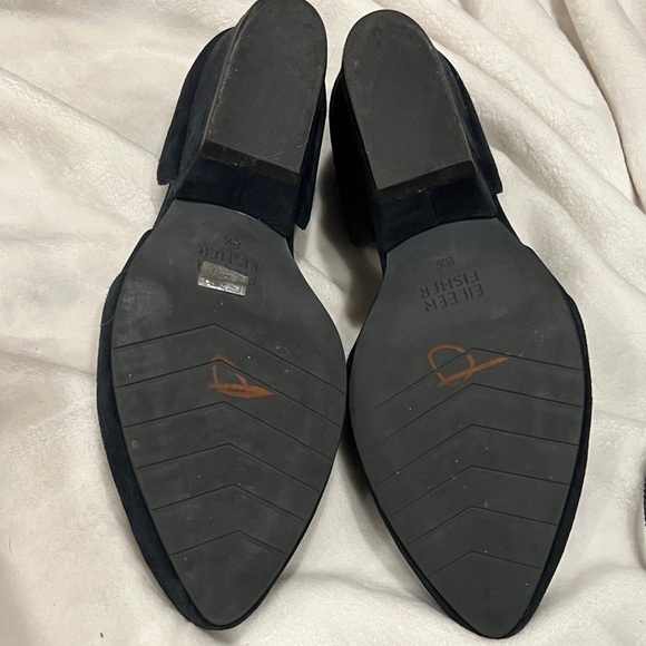 Eileen Fisher Women's d’Orsay Navy Suede wedge style heels size 8 1/2 - Picture 10 of 10